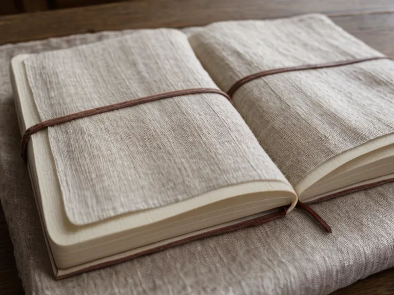 Nahaufnahme des Leinen-Hefts mit handschriftlichen Notizen zur persönlichen Tageszahl