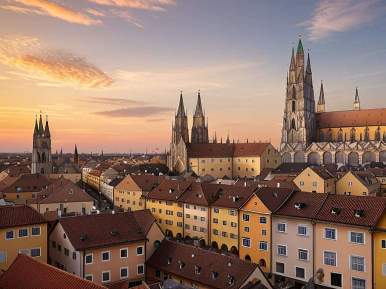 Schatten des Regensburger Doms über der Altstadt am Abend – Gelassenheit nach einem Sonntag mit dem Zahlencode
