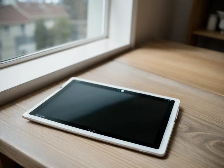 Ein Tablet neben einem alten Tafelwischer auf einem Holztisch, symbolisiert den Wandel von der Schule zur Erholung.