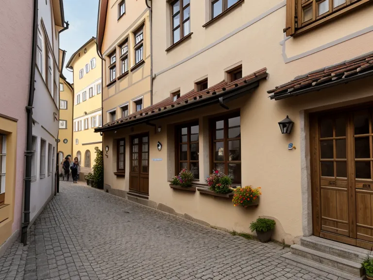Ruhige Gasse in der Regensburger Altstadt am Nachmittag, Sinnbild für einen entspannten Zahlen-Code-Sonntag ohne Radionik-Software